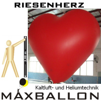 Kaltluftdisplay PVC Herz Rot Riesenherz aufblasbar Ø ca. 300 cm