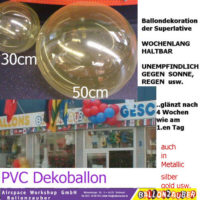 Ballon Dekoballon Dauerdeko PVC gelbklar Ø31cm Umf.94cm