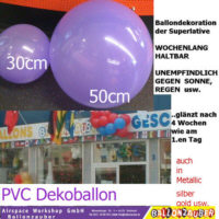 Ballon Dekoballon Dauerdeko PVC lila Ø31cm Umf.94cm
