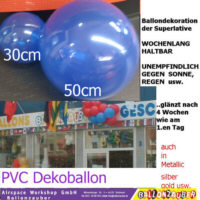 Ballon Dekoballon Dauerdeko PVC blau Ø50cm Umf.150cm