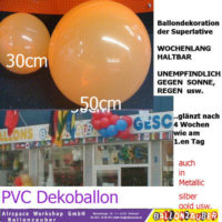 Ballon Dekoballon Dauerdeko PVC orange Ø50cm Umf.150cm