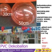 Ballon Dekoballon Dauerdeko PVC rot klar Ø50cm Umf.150cm