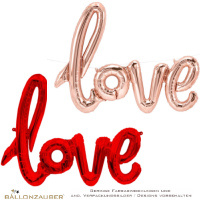 Folienballon Schriftzug love rosegold oder rot metallic 72cm = 28inch