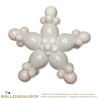 Ballonskulptur Schneeflocke Winter Dekoration fertig modelliert ca. 125cm x 35cm Ballonskulptur