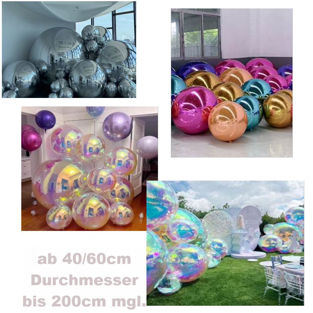 Aufblasartikel Spiegelkugel-Ballons