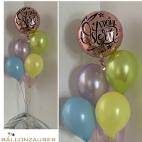 Osterstrauß 5 Latexballons + 1 Folienballon Ostern, bunt, m. Gewicht