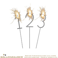 Wunderkerzen Zahlenform Ziffer zur Dekoration
