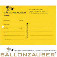 50 Stück Weitflugkarten Neutral Ballonzauber Standard gelb für