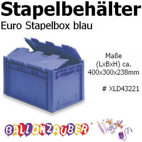 Euro-Stapelbehlter Stapelbox 20,8L blau a.Polypropylen