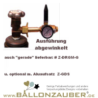 Druckminderer Füllventil f. Latexballons mit Manometer Winkel-Ausführung