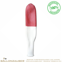 Latexballon Zeppelin Pille Rot Weiß Ø20cm Umf. 60cm Länge 60cm