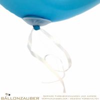 Ballonverschluss 120cm Glanzband mit Verschlusskuppel rund Kunststoff Schnellverschluss weiß