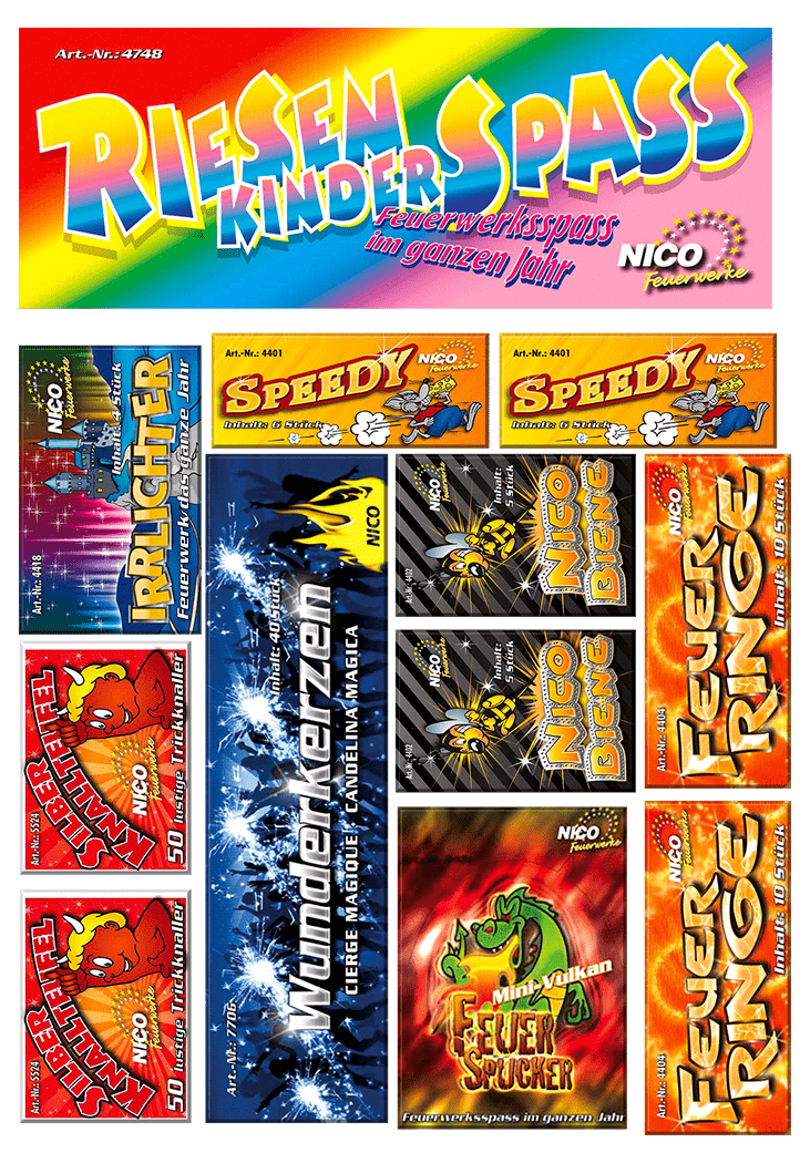 Ganzjahresfeuerwerk Set - Riesen Kinderspass