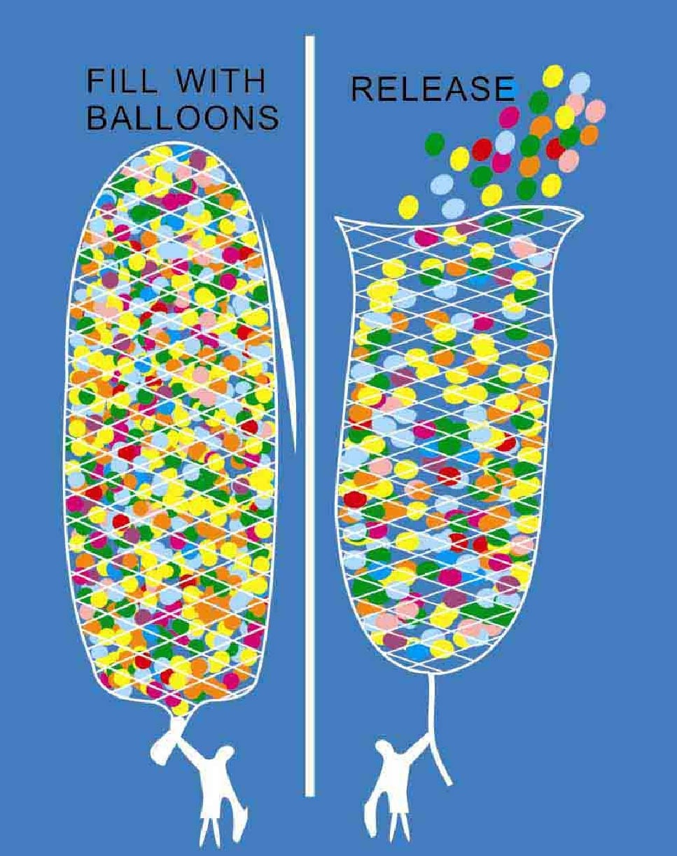 Ballonnetz - Sacknetz - 1.000 Ballons