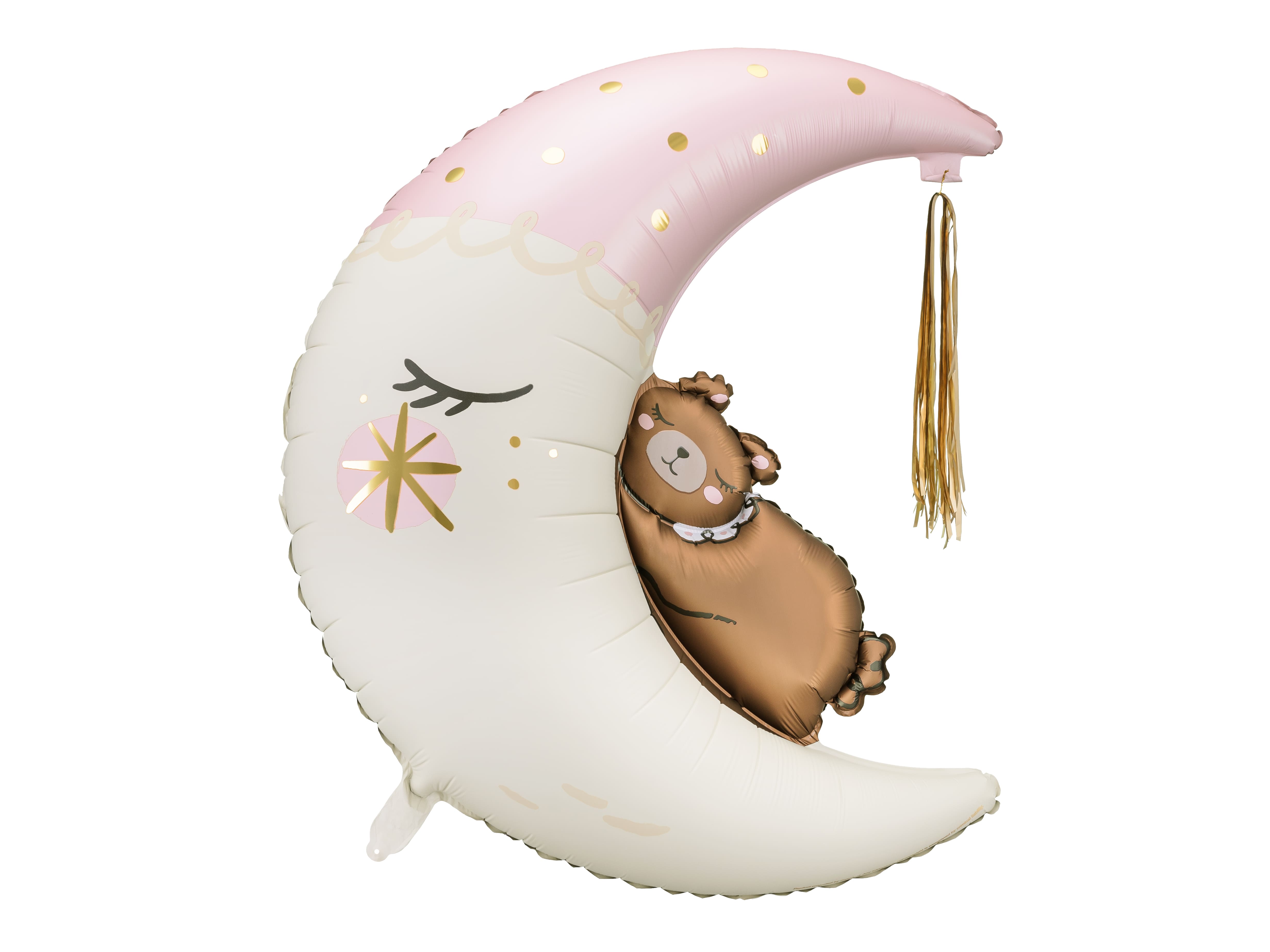 Folienballon - Teddy bear on the moon rosa - 98cm  