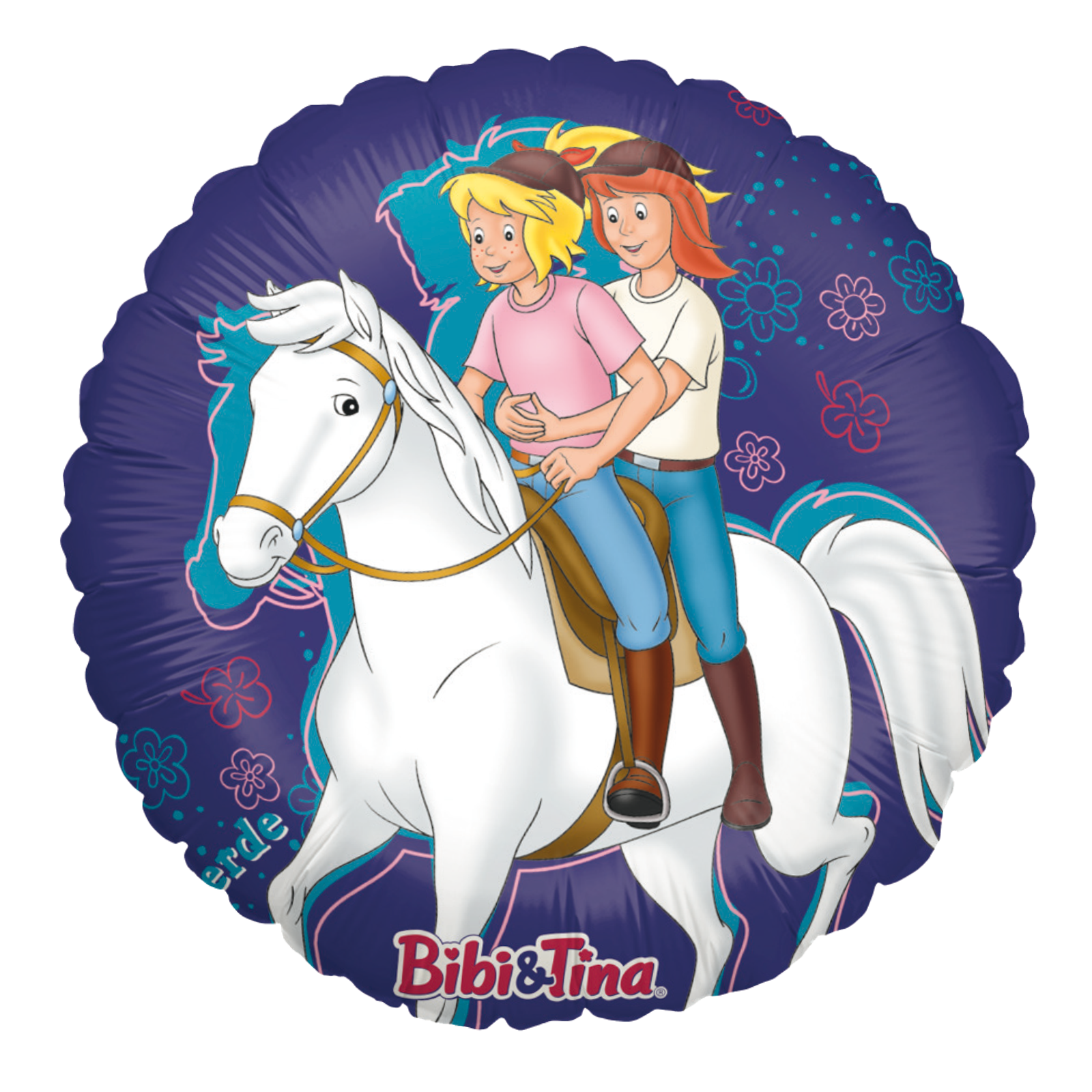 Folienballon - Bibi & Tina auf Amadeus - 45cm