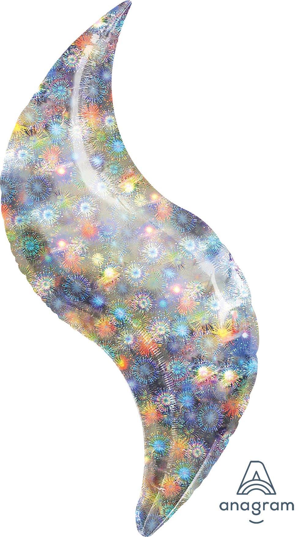 Folienballon - Holo Fireworks Curve - 107cm 