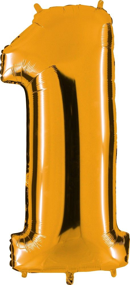 Folienballon Zahl 1 Gold 101cm