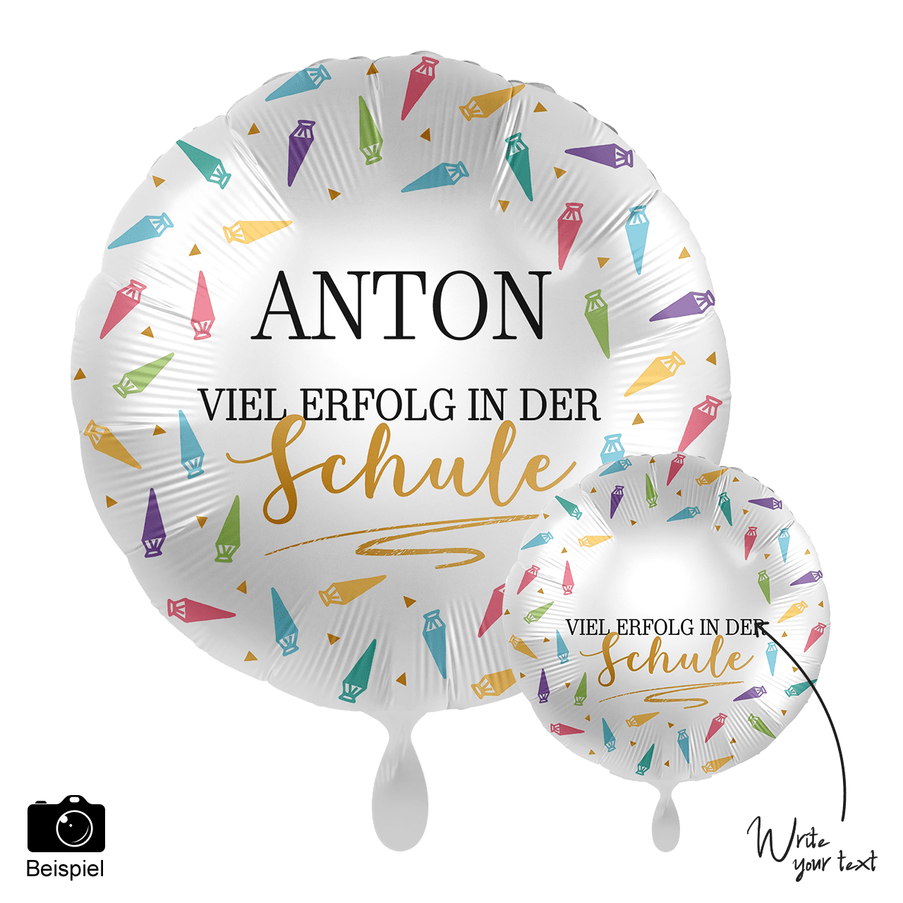 Folienballon - Personalize it - Viel Erfolg in der Schule - 45cm 