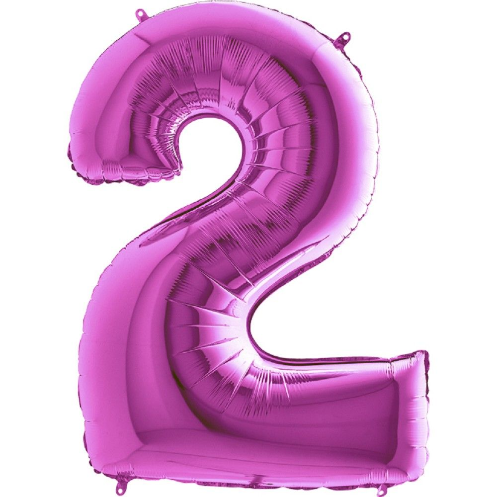 Folienballon Zahl 2 Pink 101cm