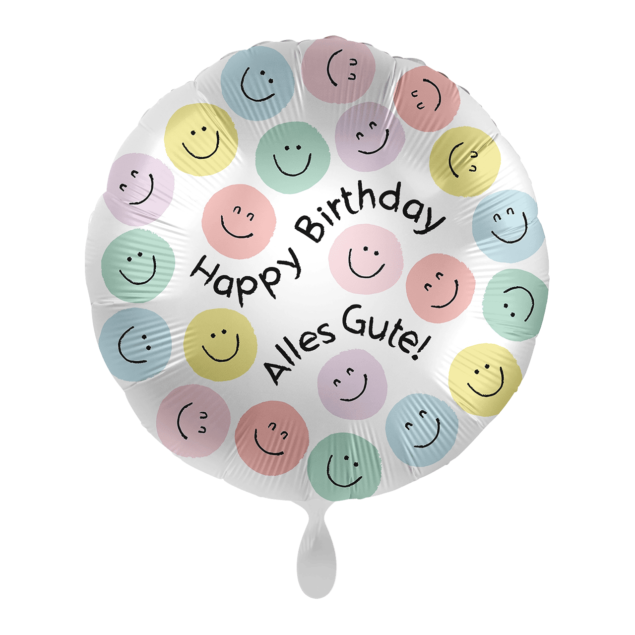 Folienballon - Colourful Smileys Birthday - 45cm
