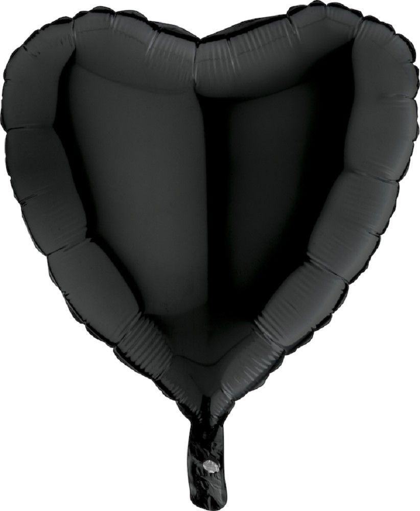 Folienballon - Herz - Schwarz - 45cm