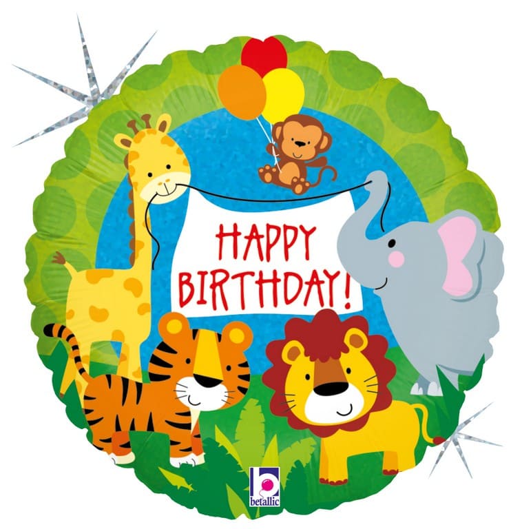 Folienballon - Happy Birthday Safari - 45cm